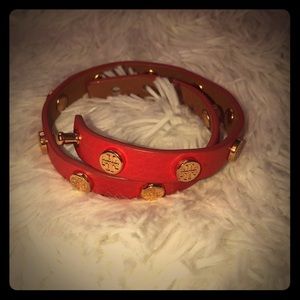 Tory Burch Logo Studded Wrap Orange